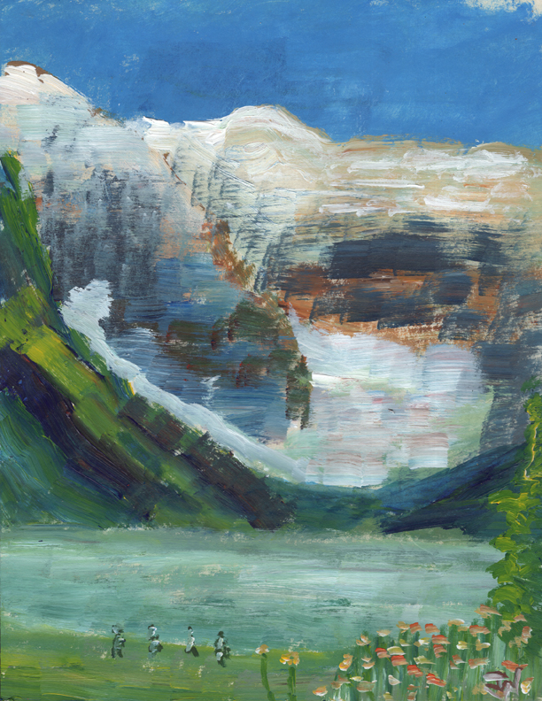 Acrylic on Cardstock 8.5 x 11in For Sale